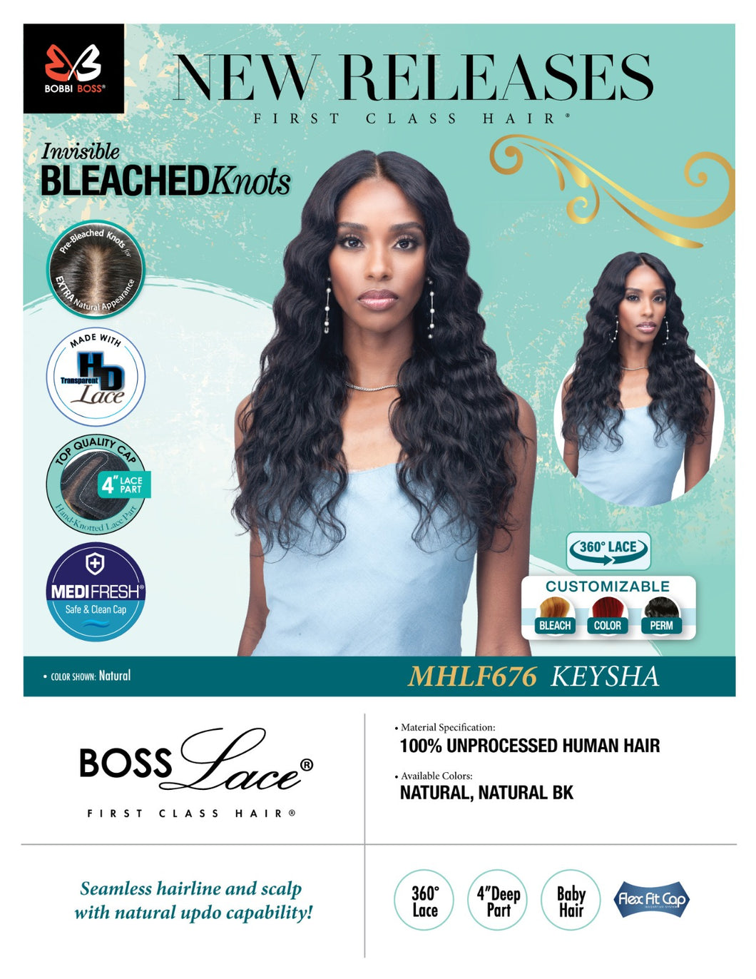 “Keysha” 100% Human Hair 360 Lace Wig