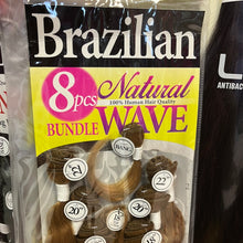 Load image into Gallery viewer, Brazilian 8 pc Bundle 1 Pack Solution Hair Natural Wave 18”20”22”
