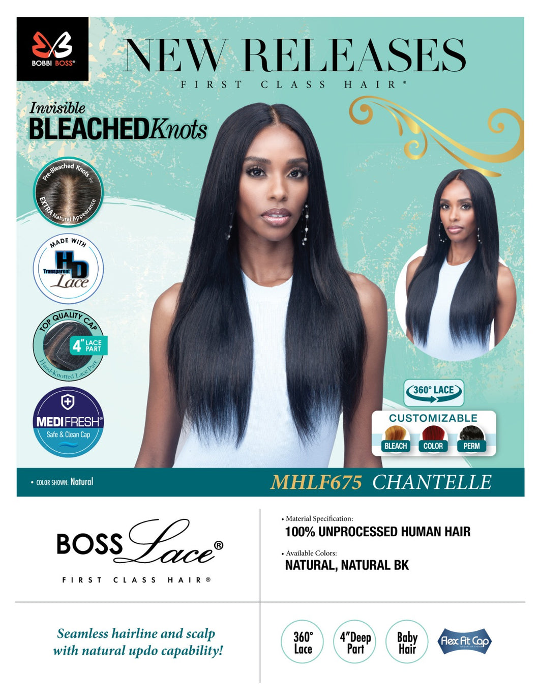 “Chantelle” 100% Human Hair 360 Lace Wig